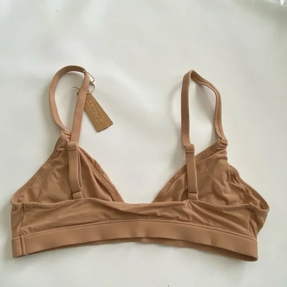 NWT SKIMS Fits Everybody Triangle Bralette Ochre Size S - Picture 5 of 7